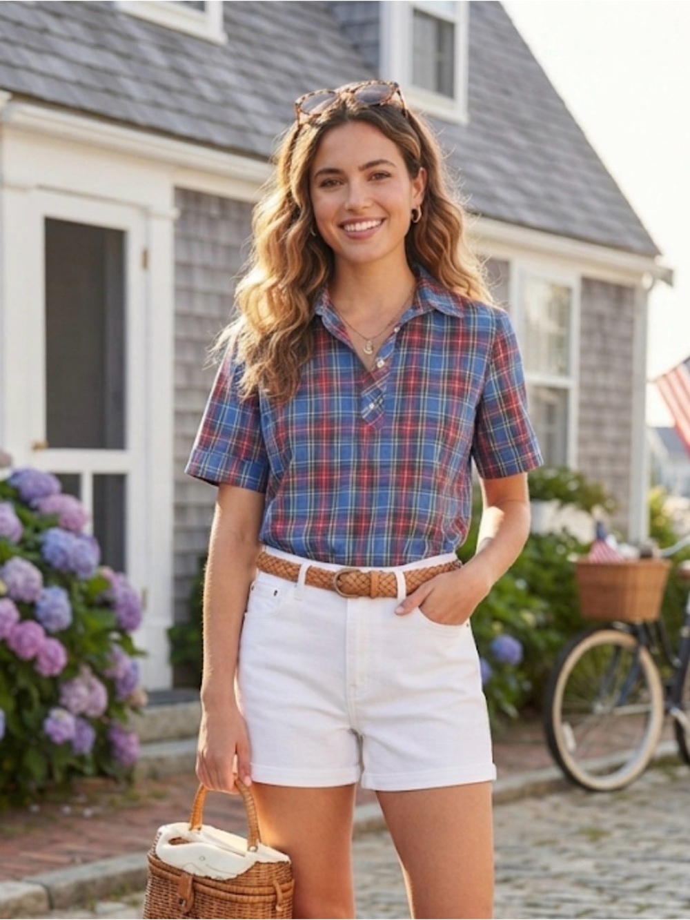 Vintage Cape Cod Matchmates Plaid Short Sleeve Button Shirt USA Made SZ M
